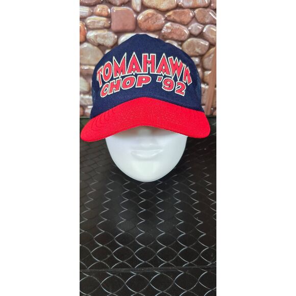 Vintage 1992 Atlanta Braves Tomahawk Chop Truckers Cap - Picture 1 of 7